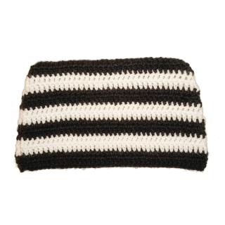Striped Beanie - Black and White