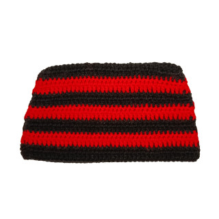 Striped Beanie - Black and Red